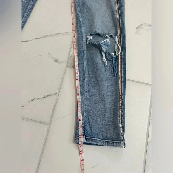 Anthropologie Pilcro Jeans 25 Slim Boyfriend Side Stripe Distressed Stretch - Picture 6 of 10